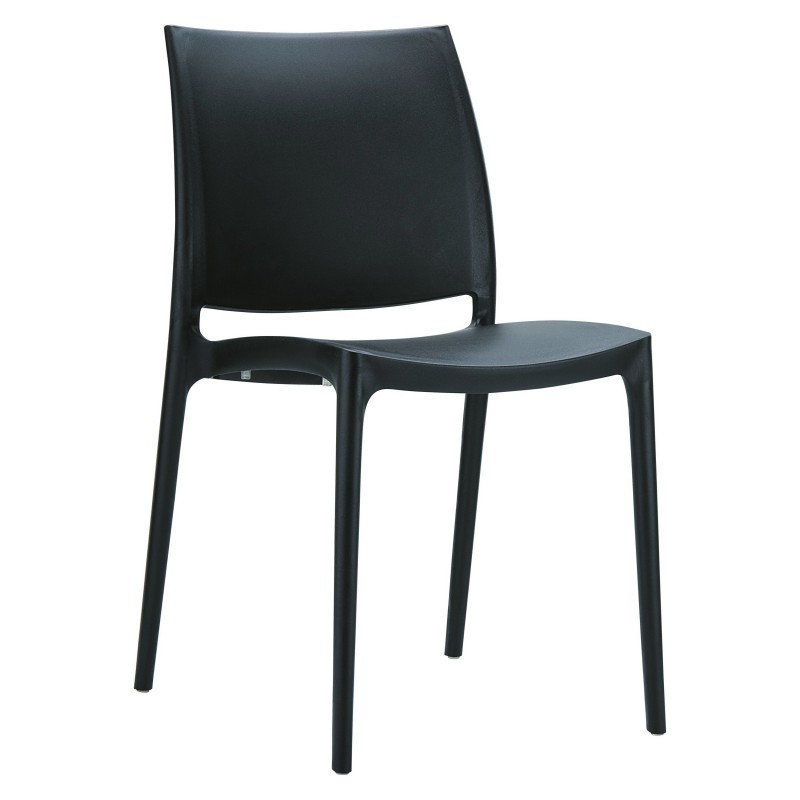 Restaurant Outdoor Chairs on Maya Resin Stacking Outdoor Restaurant Dining Chair Black Isp025