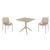 Air Dining Set with Sky 31" Square Table Taupe ISP1060S