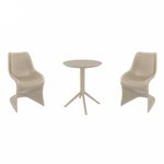 Bloom Bistro Set with Sky 24" Round Folding Table Taupe S048121