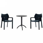 Diva Bistro Set with Octopus 24" Round Table Black S028160
