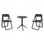 Dream Bistro Set with Sky 24" Round Folding Table Black S079121