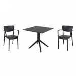Lisa Dining Set with Sky 31" Square Table Black S126106