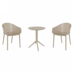 Sky Bistro Set with Sky 24" Round Folding Table Taupe S102121