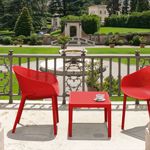 Sky Conversation Set with Sky 24" Side Table Red S102109