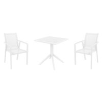 Pacific Dining Set with Sky 27" Square Table White S023108