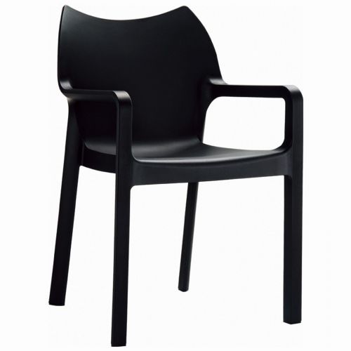 Diva Resin Outdoor Dining Arm Chair Black ISP028-BLA