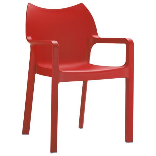 Diva Resin Outdoor Dining Arm Chair Red ISP028-RED