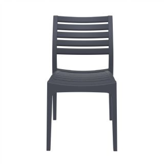 Ares Resin Outdoor Dining Chair Dark Gray ISP009 360° view