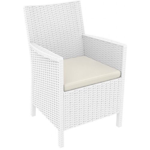 California Wickerlook Resin Patio Chair White ISP806-WH